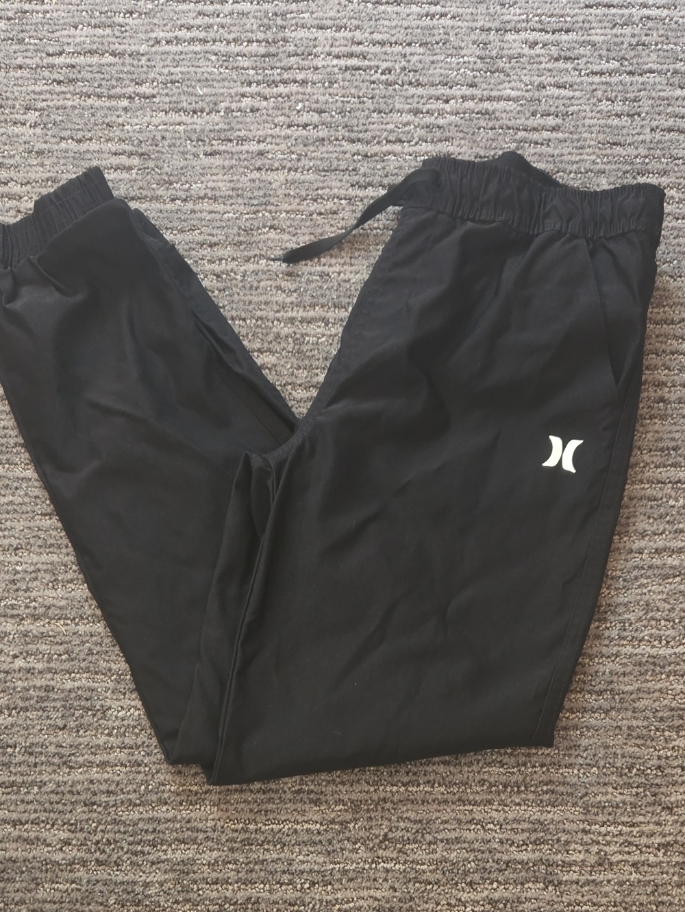Hurley Kids Black Jogger Pants with White Hurley Logo